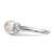 Sterling Silver Rhodium-Plated 8-9 mm White Button Cultured Freshwater Pearl and Cubic Zirconia Ring, 8.1 mm Top Length, 16 mm Top Width - View 3