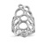 Sterling Silver Rhodium-Plated Polished & Textured Circles Ring, Flat