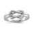 Sterling Silver Rhodium-Plated Knot Ring, Flat