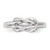 Sterling Silver Rhodium-Plated Knot Ring, Flat - View 4