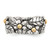 Sterling Silver with 14K Antiqued Leaves & Flowers Band Ring - View 4