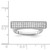 Sterling Silver Rhodium-Plated Cubic Zirconia Ring, Half Round - View 5