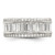 Sterling Silver Rhodium-Plated Baguette & Round Cubic Zirconia Eternity Ring, 7.5 mm, Flat - View 4