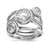 Sterling Silver Rhodium-Plated Cubic Zirconia 3-Ring Set, 1.75 mm, Flat