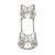 Sterling Silver Polished Cubic Zirconia Butterfly Double Finger Ring, 2.4 mm