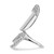 Sterling Silver Rhodium-Plated Cubic Zirconia Adjustable Fingernail Ring, 1.5 mm - View 3