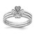 Sterling Silver Rhodium-Plated Cubic Zirconia Heart Clover 3 Ring Set, 1.28 mm