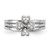 Sterling Silver Rhodium-Plated Cubic Zirconia Heart Clover 3 Ring Set, 1.28 mm - View 4