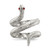 Sterling Silver Red Eye Crystal Snake Ring, 3.92 mm