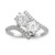 Sterling Silver Rhodium-Plated Cubic Zirconia Two Stone Round Bypass Ring, 1.55 mm