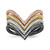 Sterling Silver Rhodium-Plated & Black-Plate, Gold & Rose-Tone Cubic Zirconia 4 Ring Set, 1.27 mm