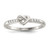 Sterling Silver Cubic Zirconia Heart Ring, 1.61 mm