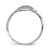 Sterling Silver Rhodium-Plated Cubic Zirconia Heart Lock and Key Ring, 1.68 mm - View 2