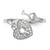 Sterling Silver Rhodium-Plated Cubic Zirconia Heart Lock and Key Ring, 1.68 mm - View 4