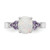 Sterling Silver Rhodium-Plated Oval Lab-Created Opal with Purple Cubic Zirconia Ring, 2.11 mm - View 4