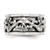 Sterling Silver Polished Spinning Center Antiqued Skull Ring, 11.2 mm, Flat - View 3