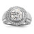 Sterling Silver Rhodium-Plated Men'S Cubic Zirconia Ring, 5.7 mm
