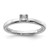 Sterling Silver Rhodium-Plated Polished 0.01ct Diamond Square Shape Ring, 2.1 mm