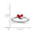 Sterling Silver Rhodium-Plated Red Enameled Double Heart Ring, 1.63 mm - View 5