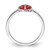 Sterling Silver Rhodium-Plated Polished & Enameled Ladybug Ring, 1.7 mm - View 2