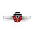 Sterling Silver Rhodium-Plated Polished & Enameled Ladybug Ring, 1.7 mm - View 4