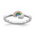 Sterling Silver Rhodium-Plated Multi-Color Enameled Rainbow Children'S Ring, 1.67 mm