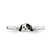 Sterling Silver Rhodium-Plated Black/White Enameled Puppy Ring, 1.5 mm - View 5