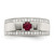 Sterling Silver Rhodium-Plated Men'S African Ruby and White Topaz Ring, 7.94 mm - View 5