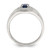 Sterling Silver Rhodium-Plated Men'S Blue Sapphire and White Topaz Ring - View 2