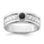 Sterling Silver Rhodium-Plated Men'S Onyx Ring, 6.95 mm