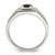 Sterling Silver Rhodium-Plated Men'S Onyx and White Topaz Ring, Domed - View 2