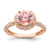 Sterling Silver Rose-Tone White Cubic Zirconia and Pink Crystal Ring, 2.31 mm