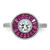 Sterling Silver Rhodium-Plated Polished Lab-Created Ruby and Cubic Zirconia Ring, 1.94 mm - View 4