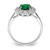 Sterling Silver Rhodium-Plated Green Glass and Cubic Zirconia Halo Ring, 2 mm - View 2