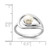 Sterling Silver Rhodium-Plated Polished & Brushed (6-7 mm) Cultured Freshwater Pearl Ring - View 5