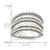 Sterling Silver Polished Fancy Ring, 14.5 mm Top Length, 22.4 mm Top Width, Textured, Round - View 5