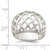 Sterling Silver Polished Ring, 17.1 mm Top Length, 24.3 mm Top Width, Textured - View 4