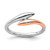 Sterling Silver Rhodium-Plated Rose Gold-Tone Bypass Ring, 1.97 mm