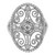 Sterling Silver Rhodium-Plated Cubic Zirconia Filigree Oval Ring, 1.37 mm - View 5
