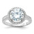 Sterling Silver Rhodium-Plated 8 mm Center Halo Cubic Zirconia Ring