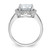 Sterling Silver Rhodium-Plated 8 mm Center Halo Cubic Zirconia Ring - View 2