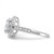 Sterling Silver Rhodium-Plated 8 mm Center Halo Cubic Zirconia Ring - View 3