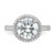 Sterling Silver Rhodium-Plated 8 mm Center Halo Cubic Zirconia Ring - View 4