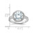 Sterling Silver Rhodium-Plated 8 mm Center Halo Cubic Zirconia Ring - View 5