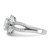Sterling Silver Rhodium-Plated Halo 8 mm Center Cubic Zirconia Ring - View 3