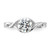 Sterling Silver Rhodium-Plated 6.5 mm Cubic Zirconia Twisted Ring - View 4