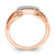 Sterling Silver Rose-Tone Rectangular Cubic Zirconia Ring - View 2