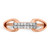 Sterling Silver Rose-Tone Rectangular Cubic Zirconia Ring - View 5