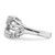 Sterling Silver Rhodium-Plated 2-Row Wave Cubic Zirconia Ring, 2.39 mm - View 4