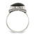 Sterling Silver Polished Black Lab-Created Onyx Ring, 17 mm Top Length, 15.52 mm Top Width, Textured - View 2